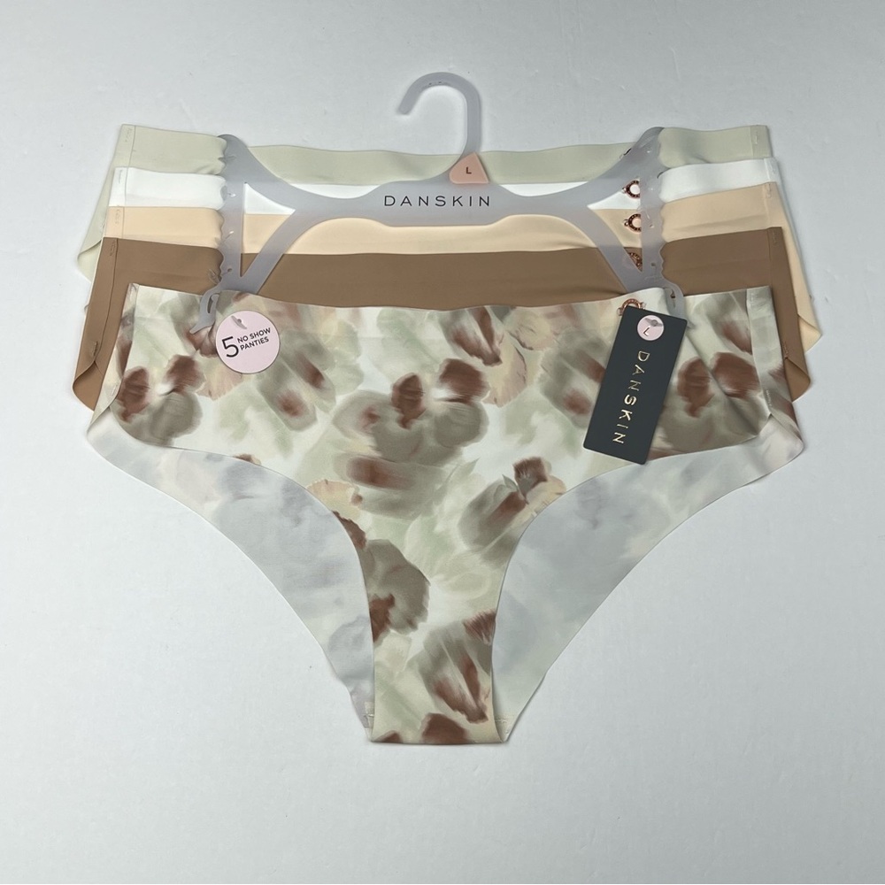 Danskin Womens 5-Pack No Show Panties Underwear Womenโs Size L
